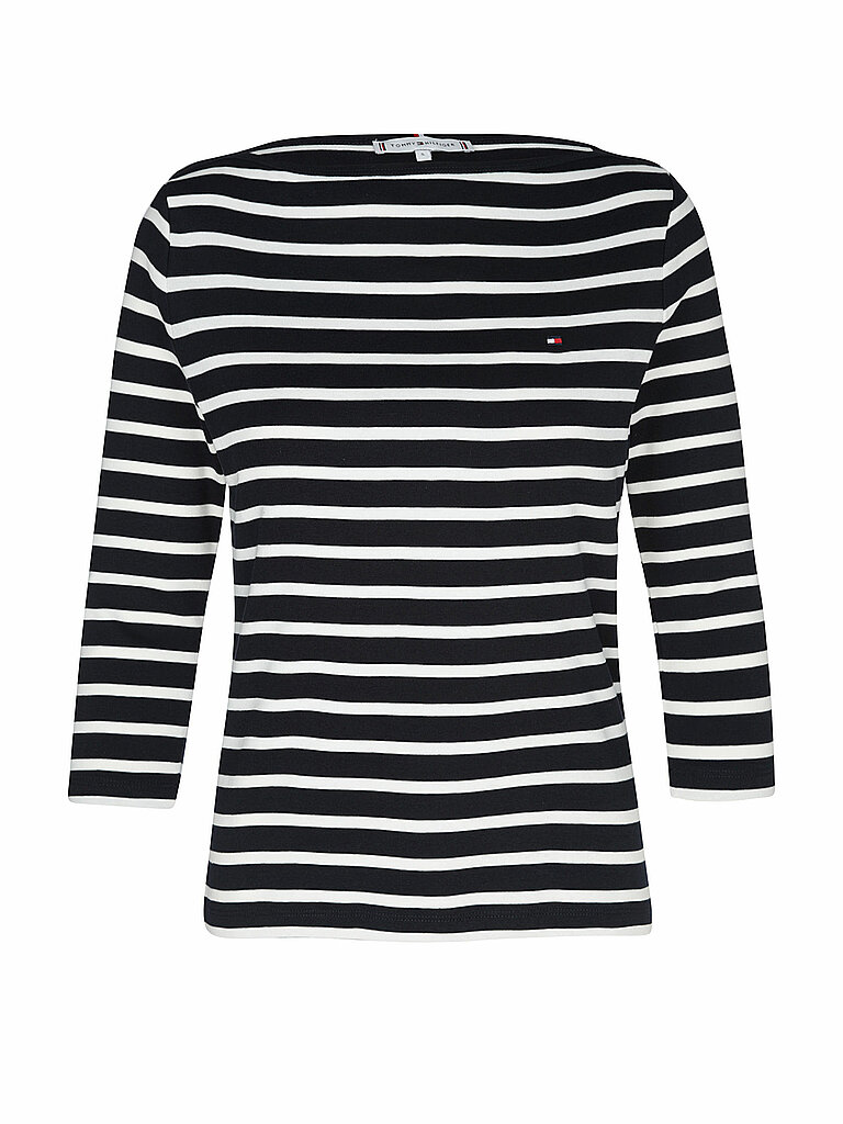 Tommy Hilfiger T-shirt à Manches 3/4 Slim Cody Nos Breton Desert Sky / Ecru M Femme 2